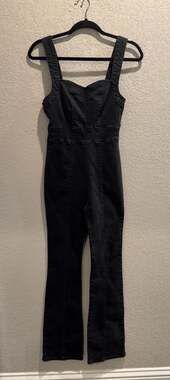 We The Free Clara Black Denim Boho Jumpsuit XS